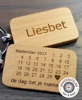 Houten sleutelhanger